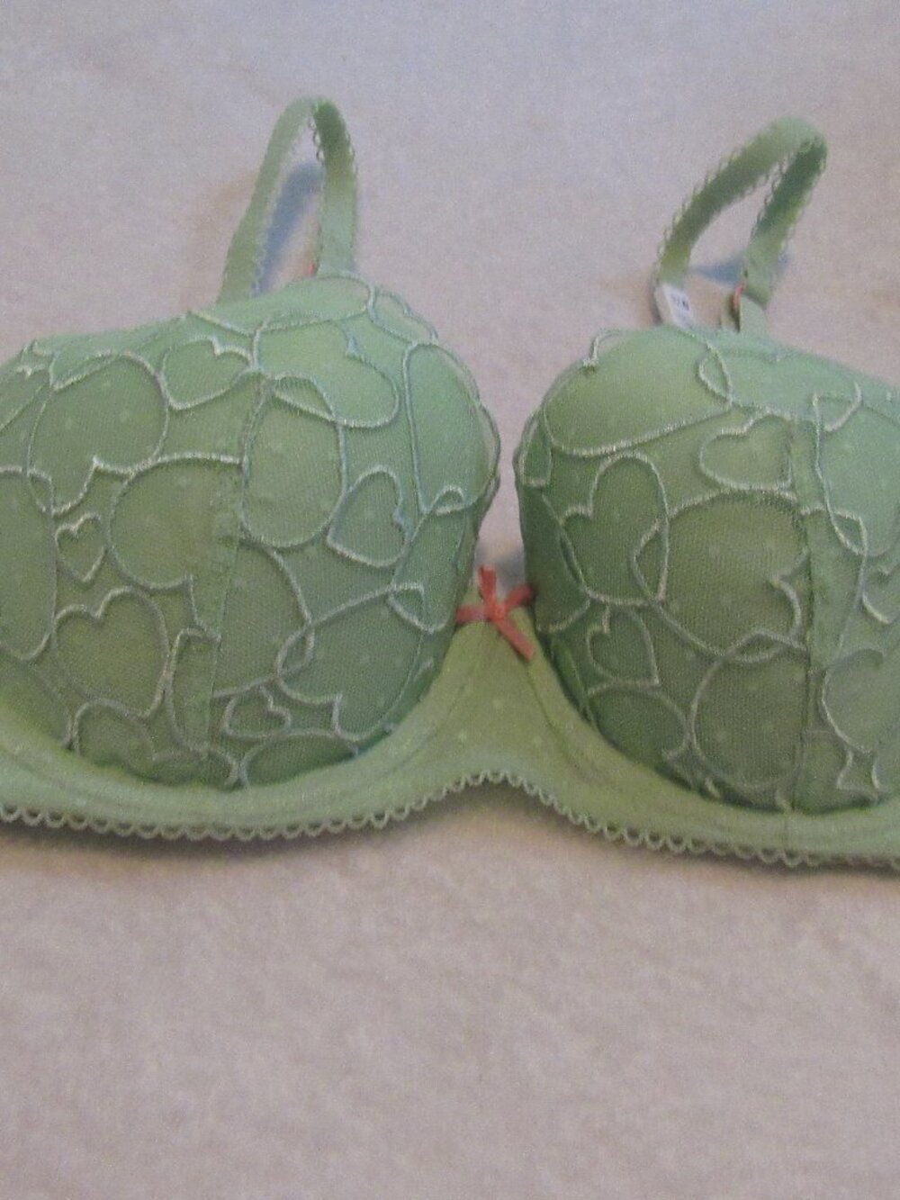 Victoria's Secret PINK Green Lightly Lined Balconette Bra  Size 32D NWT